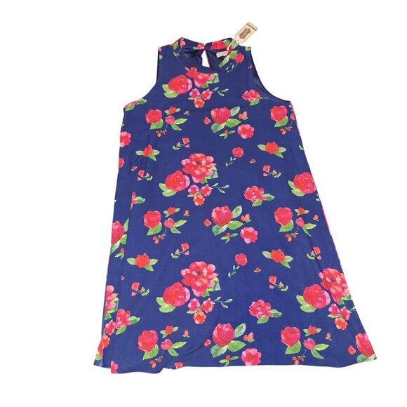 NWT Mud Pie Sawyer Swing Dress Navy Floral Sleeveless S Polyester Womens Casual - Picture 1 of 10